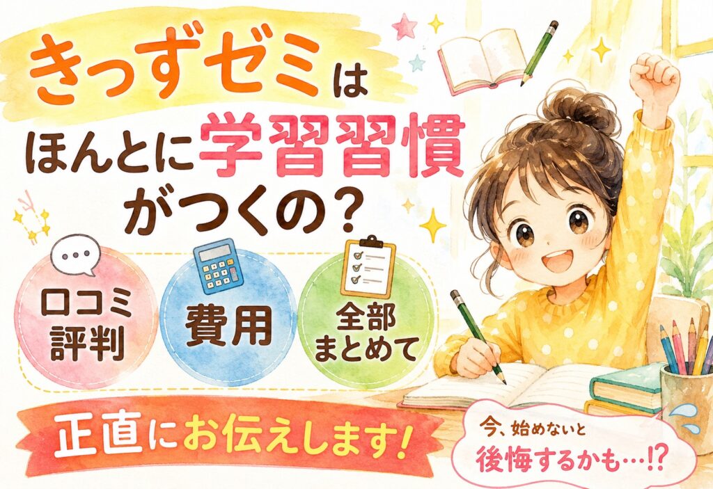 きっずゼミはほんとに学習習慣がつくの？口コミ・評判・費用まで全部まとめて正直にお伝えします