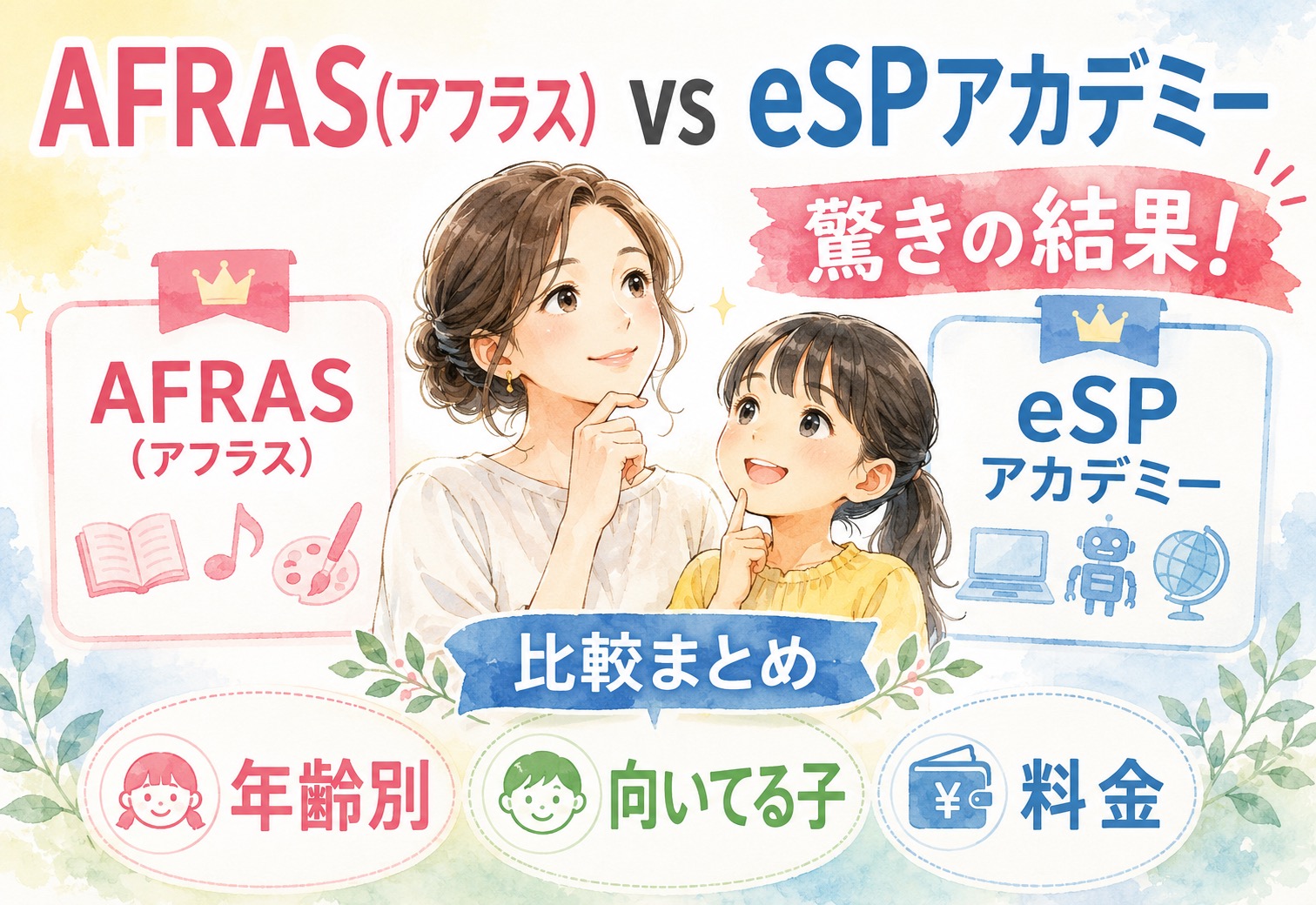 AFRAS(アフラス)とeSPアカデミー、斜め上の結果に驚いた比較まとめ、年齢別の向いてる子と料金を解説