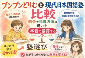 ブンブンどりむと現代日本国語塾を比較、料金や指導方法の違いを本音で暴露する塾選び