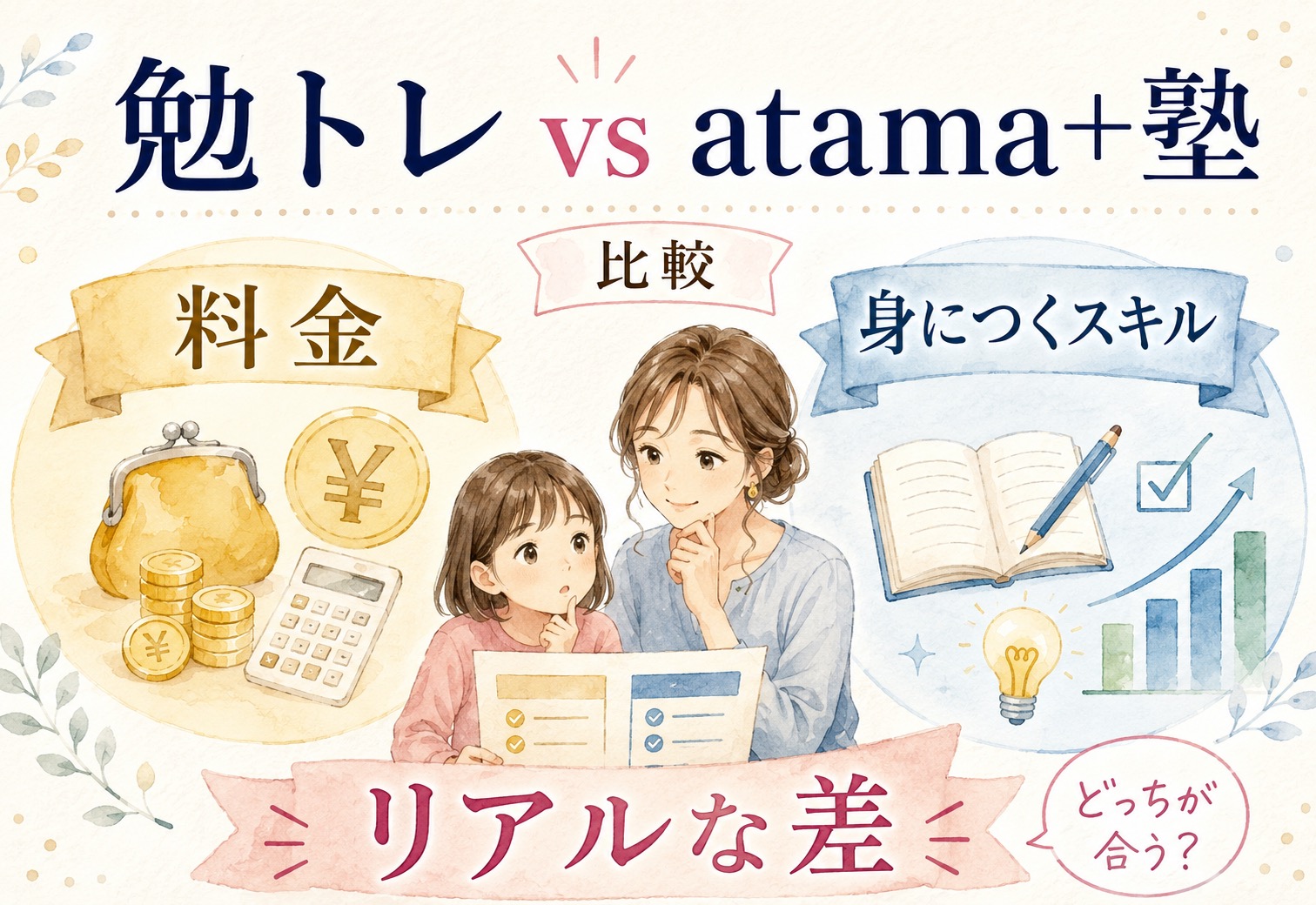 勉トレとatama+塾の比較で判明、料金と身につくスキルのリアルな差