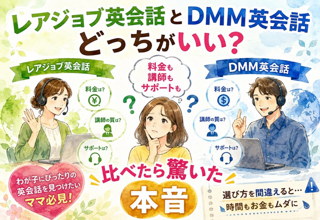 レアジョブ英会話とDMM英会話どっちがいい?料金も講師もサポートも比べたら驚いた本音