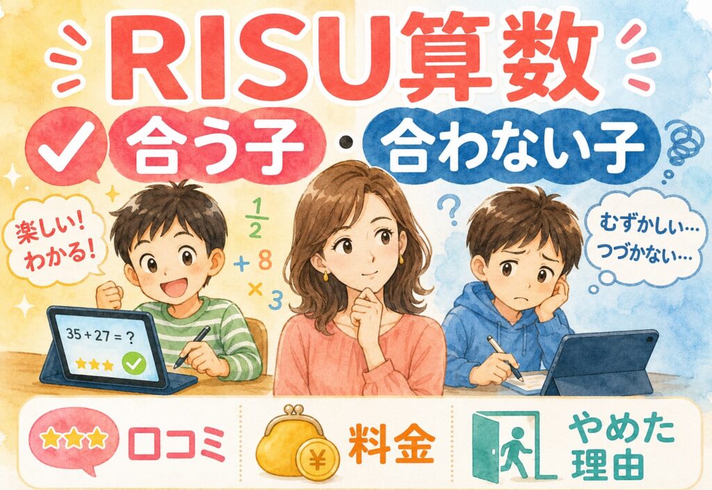 RISU算数は合う子・合わない子がいる！口コミ・料金・やめた理由を包み隠さずまとめました