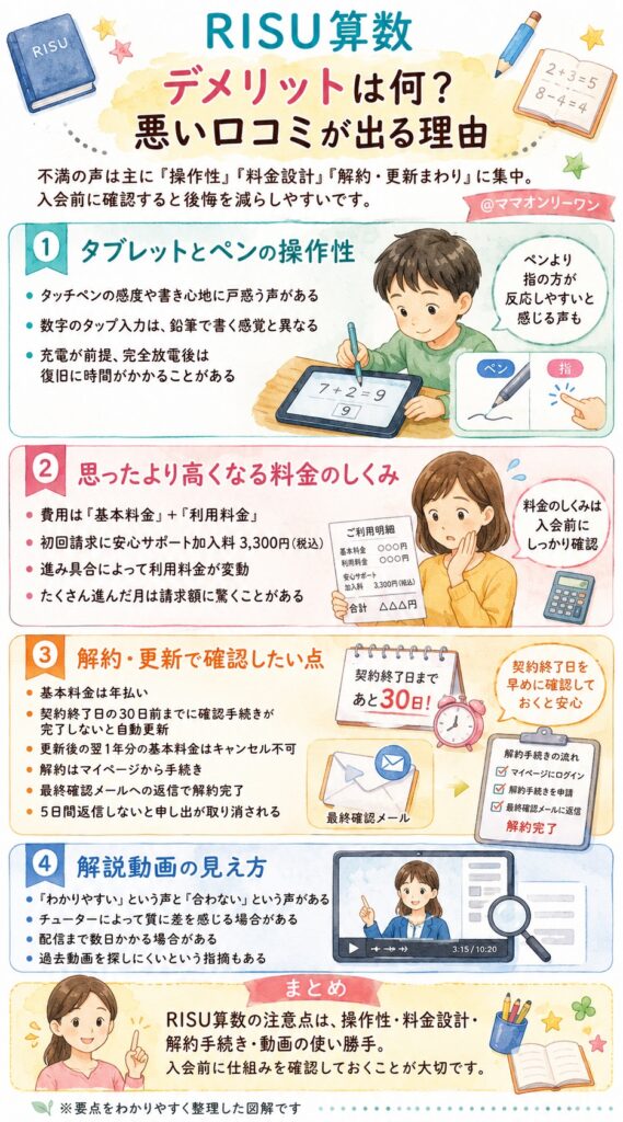 RISU算数 デメリットは何?悪い口コミが出る理由