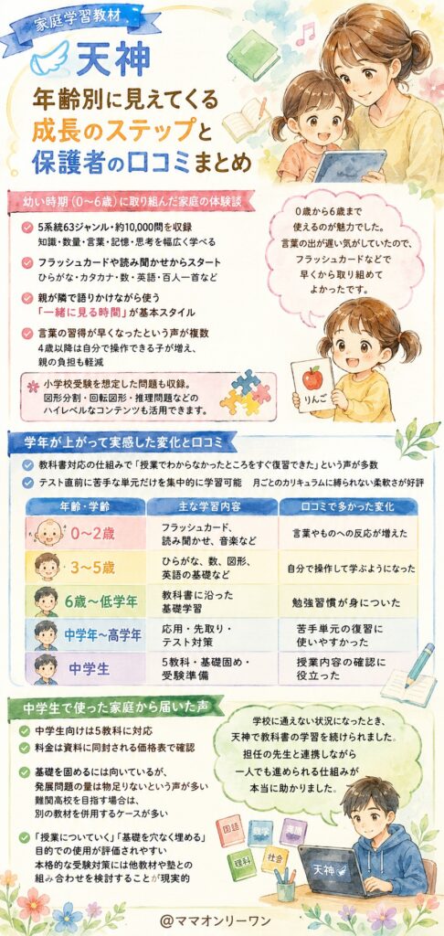 天神 幼い時期から中学生まで、年齢別に何が身につくの?