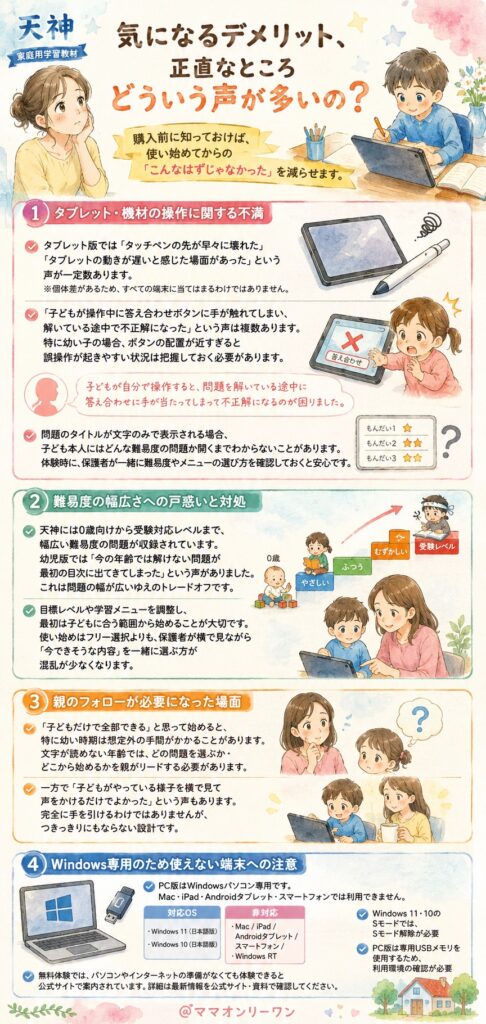 天神 気になるデメリット、正直なところどういう声が多いの?