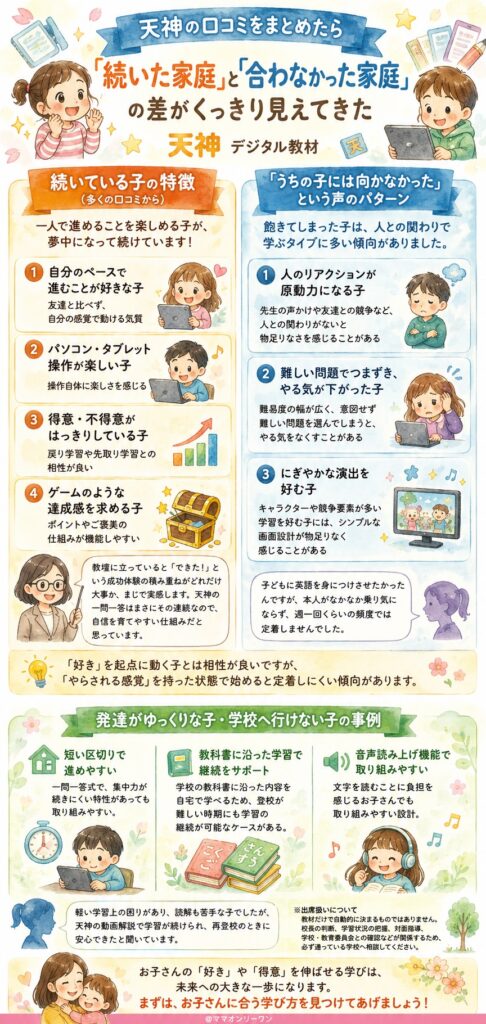 天神 どんなお子さんが夢中になって続けているの?