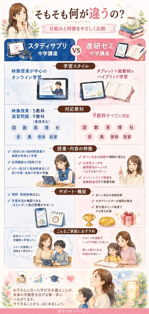 スタディサプリと進研ゼミ、そもそも何が違うサービスなの？