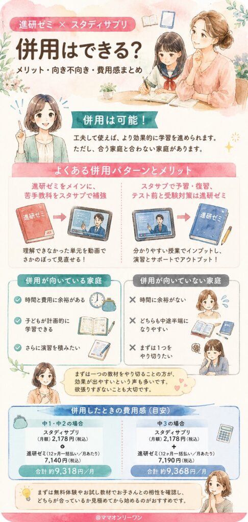 進研ゼミとスタディサプリ、併用することはできる？