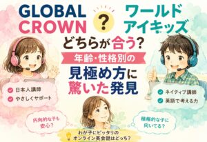 GLOBAL CROWNとワールドアイキッズどちらが合う?年齢・性格別の見極め方に驚いた発見