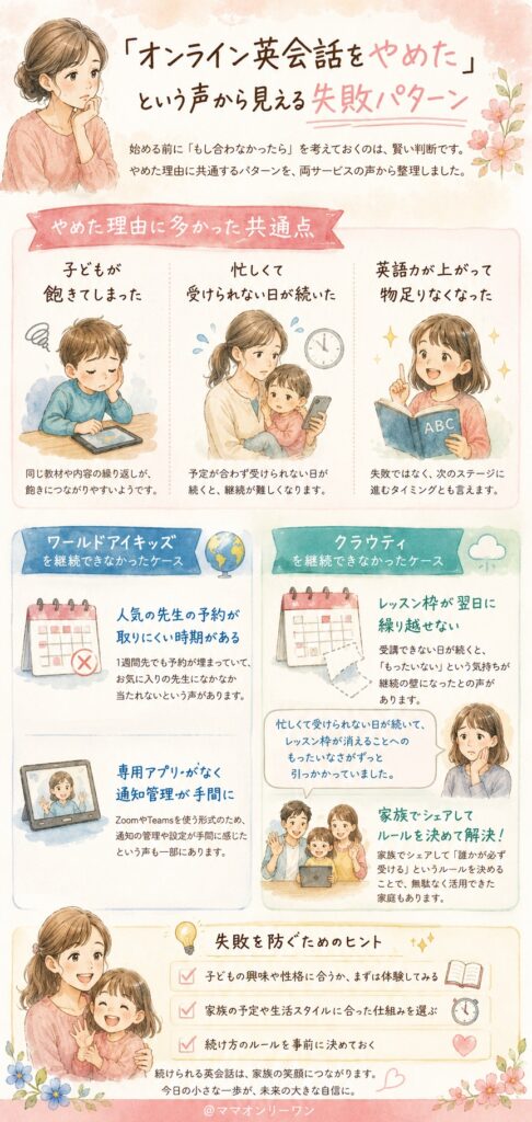 「オンライン英会話をやめた」という声から見える失敗パターン