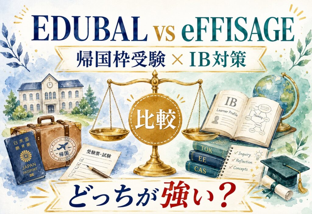 EDUBALとeFFISAGE比較|帰国枠受験とIB対策どっちが強いのか検証