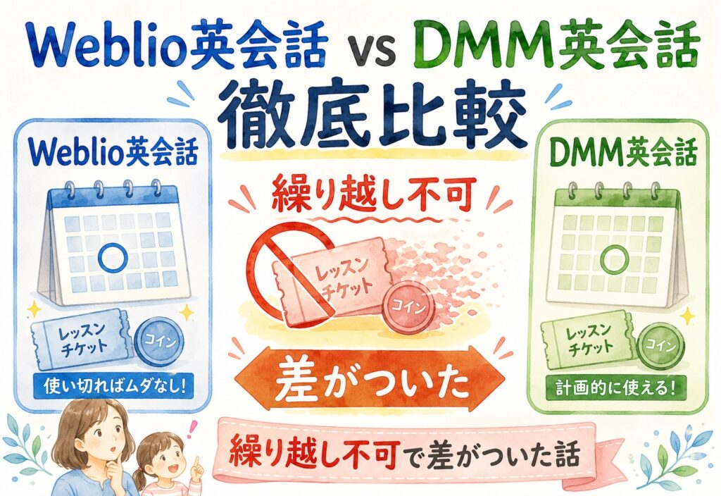 Weblio英会話とDMM英会話を徹底比較、繰り越し不可で差がついた話