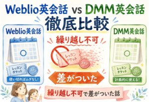 Weblio英会話とDMM英会話を徹底比較、繰り越し不可で差がついた話