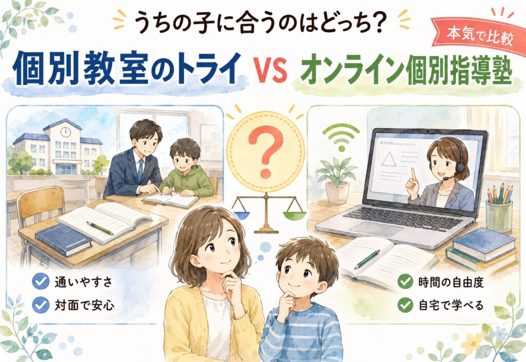 個別教室のトライとオンライン個別指導塾、うちの子に合うのはどっちか本気で調べた
