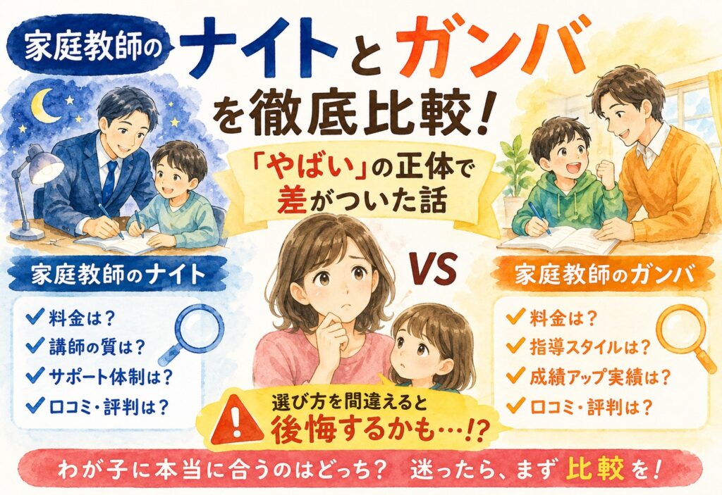 家庭教師のナイトとガンバを徹底比較、「やばい」の正体で差がついた話