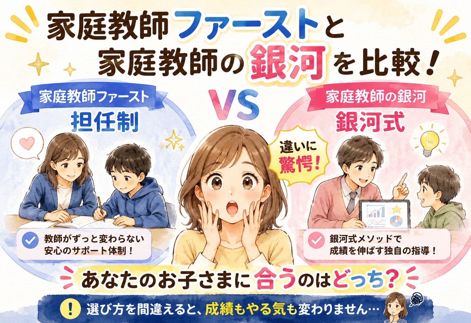 家庭教師ファーストと家庭教師の銀河を比較したら担任制と銀河式の違いに驚愕しました