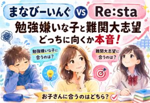 まなびーいんぐとRe:sta比較|勉強嫌いな子と難関大志望どっちに向くか本音