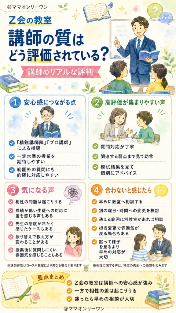 Z会の教室 講師の質はどう評価されている?講師のリアルな評判