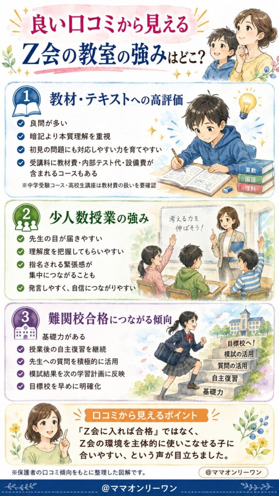 Z会の教室 良い口コミから見えるZ会の教室の強みはどこ?