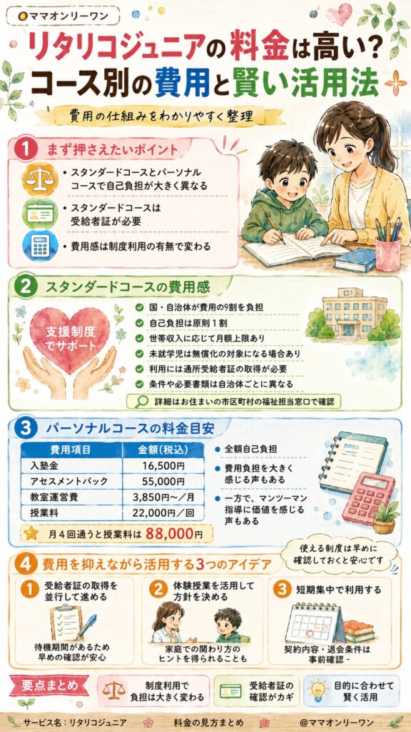 リタリコジュニアの料金は高い？コース別の費用と賢い活用法