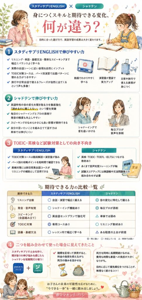 身につくスキルと期待できる変化、何が違う?