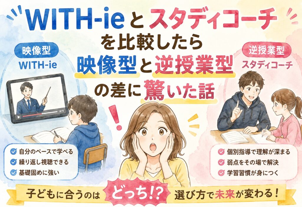 WITH-ieとスタディコーチを比較したら映像型と逆授業型の差に驚いた話