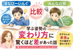 まなびーいんぐとみんなの塾を比較｜学ぶ姿勢の変わり方に驚くほど差があった話