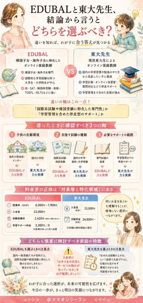 EDUBALと東大先生、結論から言うとどちらを選ぶべき?