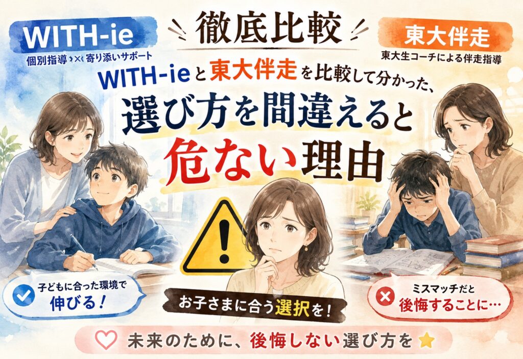 WITH-ieと東大伴走を比較して分かった、選び方を間違えると危ない理由