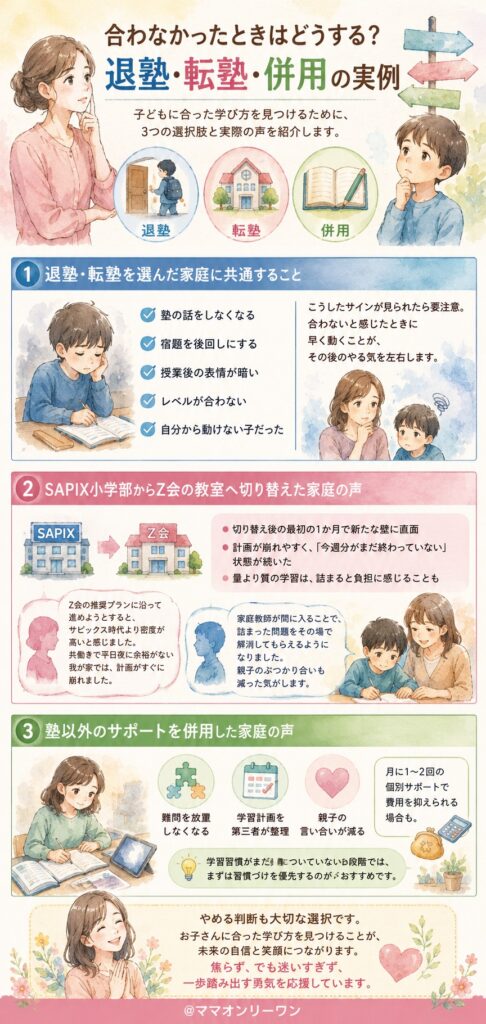 合わなかったときはどうする?退塾・転塾・併用の実例