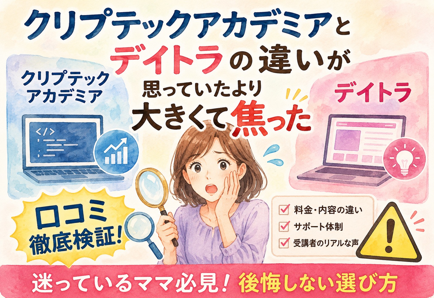クリプテックアカデミアとデイトラの違いが思っていたより大きくて焦った、口コミ徹底検証