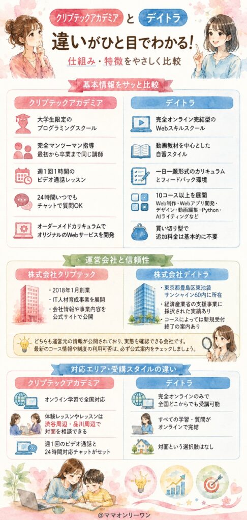 クリプテックアカデミアとデイトラ そもそも二つはどんな仕組みのスクールなの?