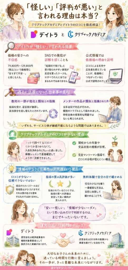 クリプテックアカデミアとデイトラ 「怪しい」「評判が悪い」と言われる理由は本当なの?