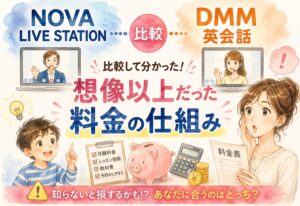 NOVA LIVE STATIONとDMM英会話を比較して分かった、想像以上だった料金の仕組み