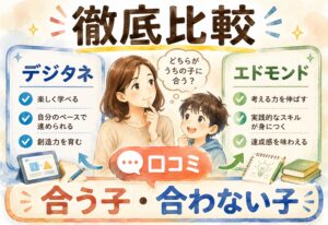 デジタネとエドモンド徹底比較|口コミを集めたら合う子と合わない子がまさかここまで分かれました