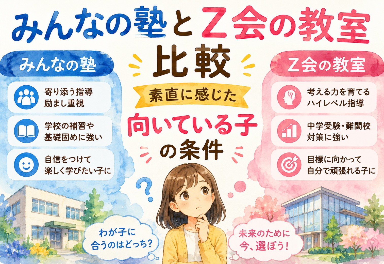 みんなの塾とZ会の教室比較、素直に感じた向いている子の条件