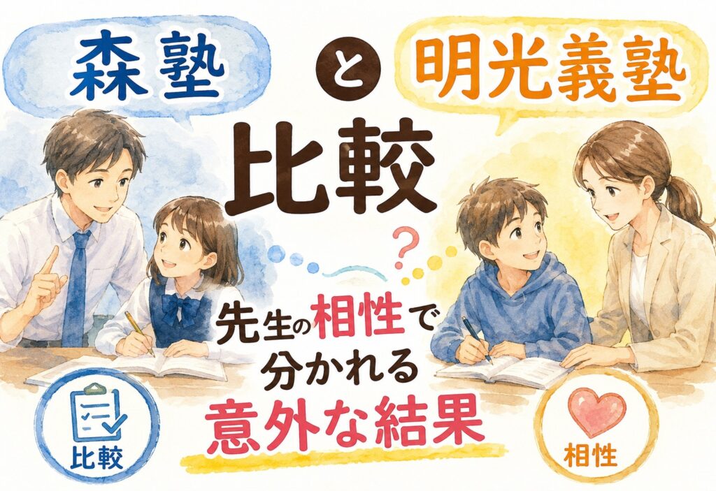 森塾と明光義塾比較、先生の相性で分かれる意外な結果