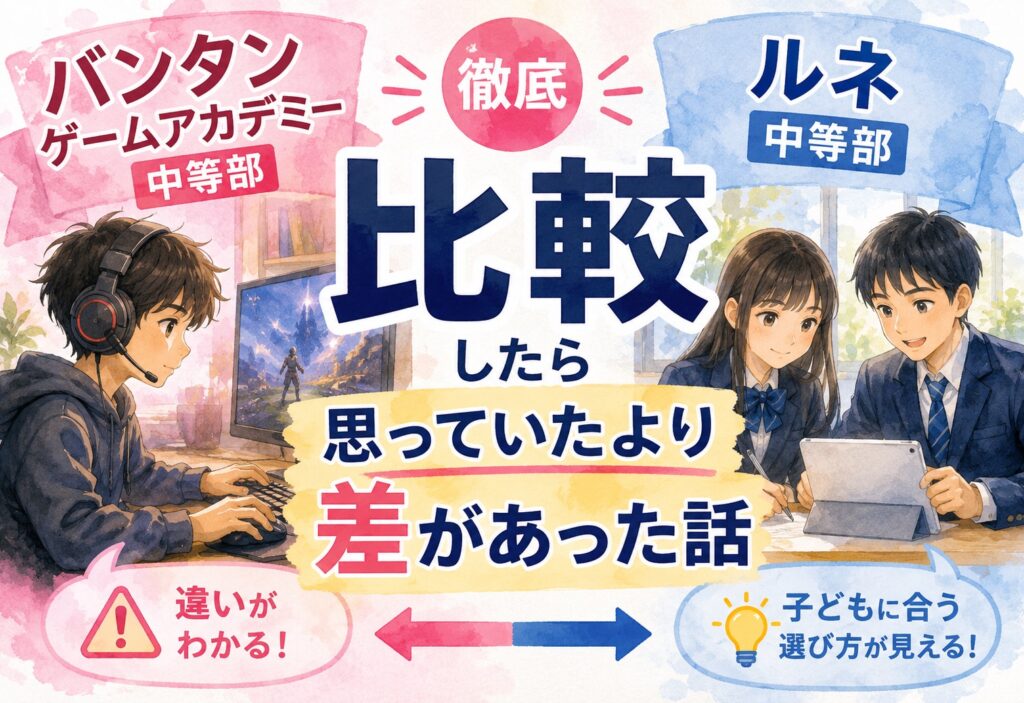バンタンゲームアカデミー中等部とルネ中等部を比較したら思っていたより差があった話