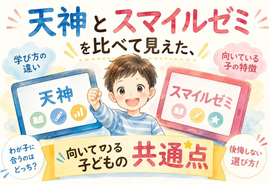 天神とスマイルゼミを比べて見えた、向いている子どもの共通点