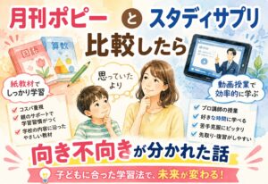 月刊ポピーとスタディサプリを比較したら思っていたより向き不向きが分かれた話