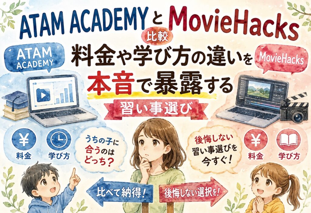 ATAM ACADEMYとMovieHacksを比較、料金や学び方の違いを本音で暴露する習い事選び