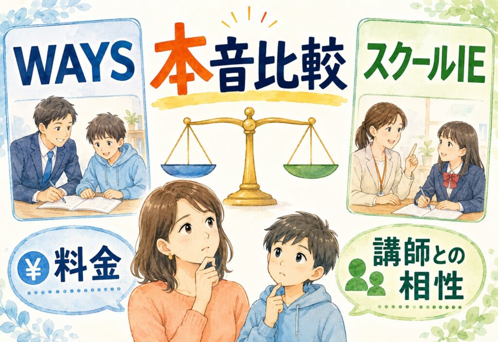 個別指導塾WAYS vs スクールIE本音比較料金や講師との相性まで丸わかり