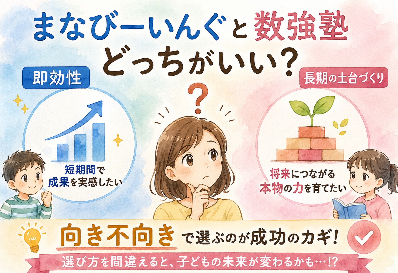まなびーいんぐと数強塾どっちがいい?即効性と長期の土台づくりで向き不向きが分かれた