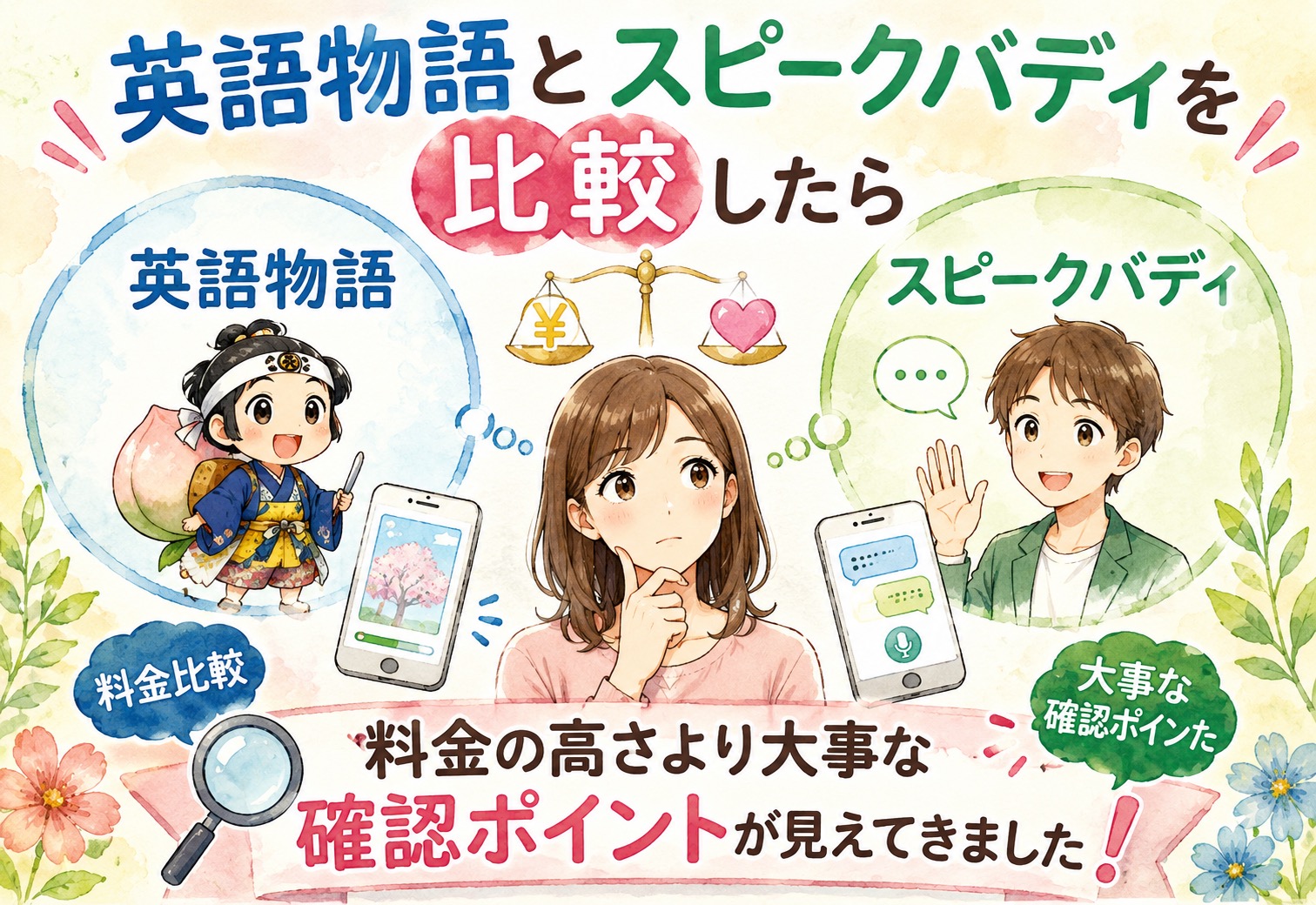 英語物語とスピークバディを比較したら料金の高さより大事な確認ポイントが見えてきました